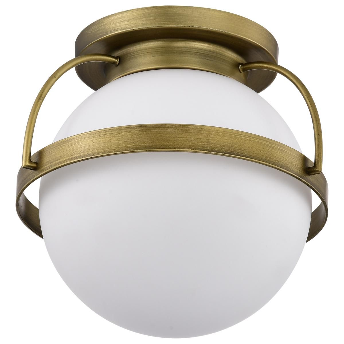 Lakeshore 13 in. Flush Mount Light Natural Brass Finish - Bees Lighting