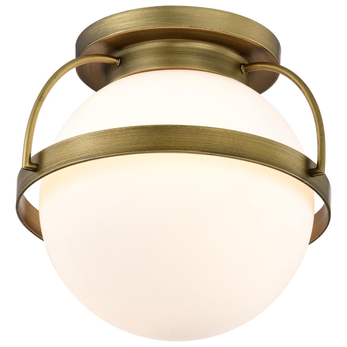 Lakeshore 13 in. Flush Mount Light Natural Brass Finish - Bees Lighting