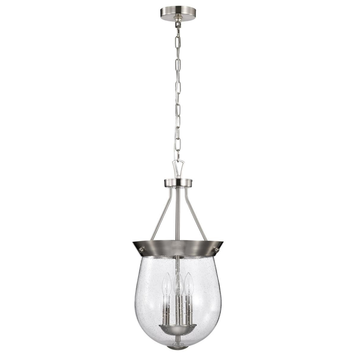 Boliver 12 in. 3 lights Pendant Light Brushed Nickel Finish - Bees Lighting