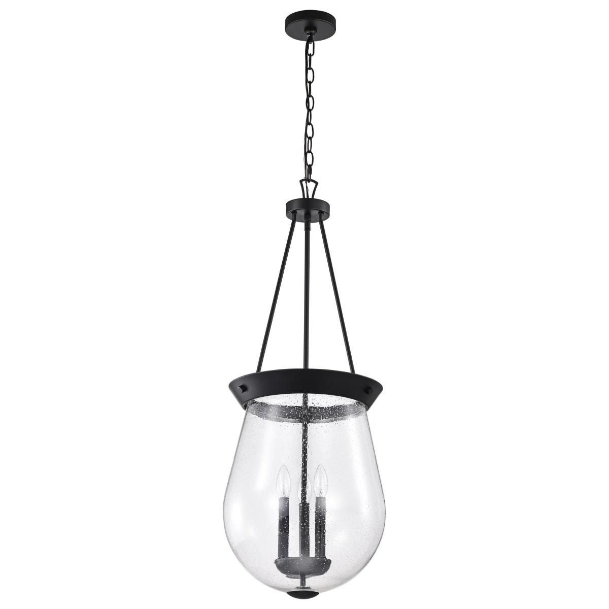 Boliver 14 in. 3 lights Pendant Light Matte Black Finish - Bees Lighting