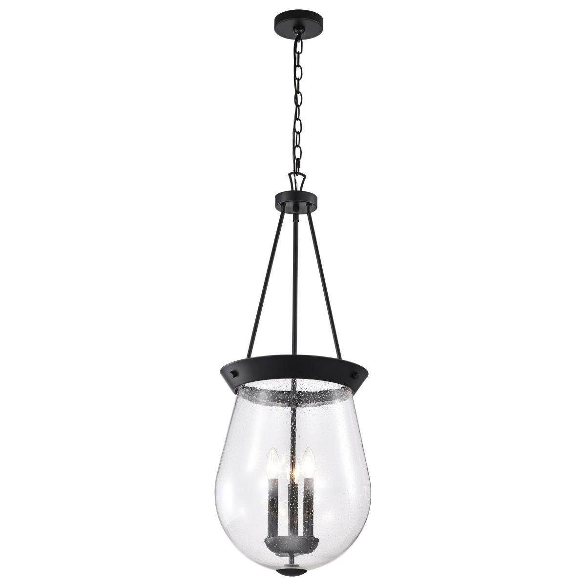 Boliver 14 in. 3 lights Pendant Light Matte Black Finish - Bees Lighting