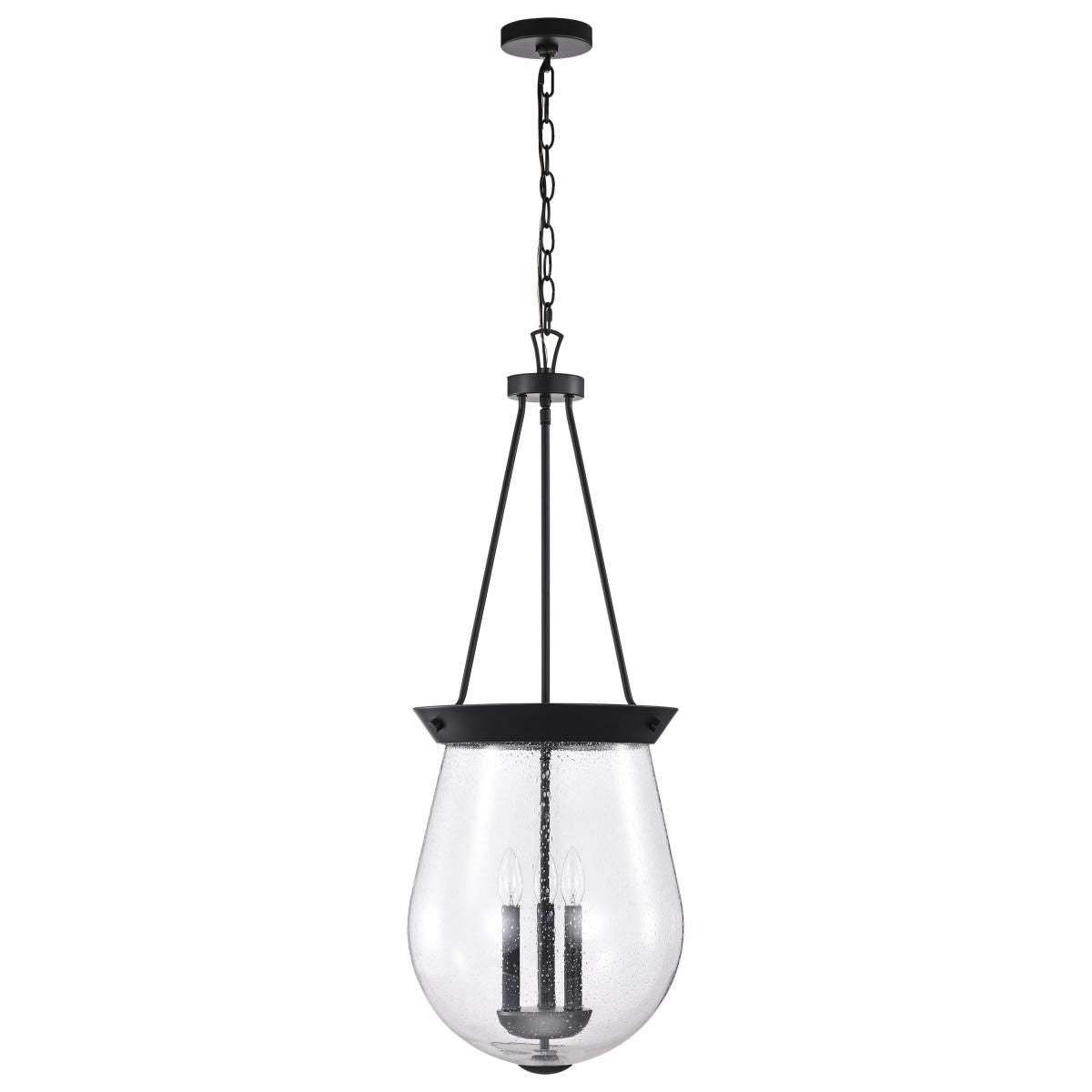 Boliver 14 in. 3 lights Pendant Light Matte Black Finish - Bees Lighting