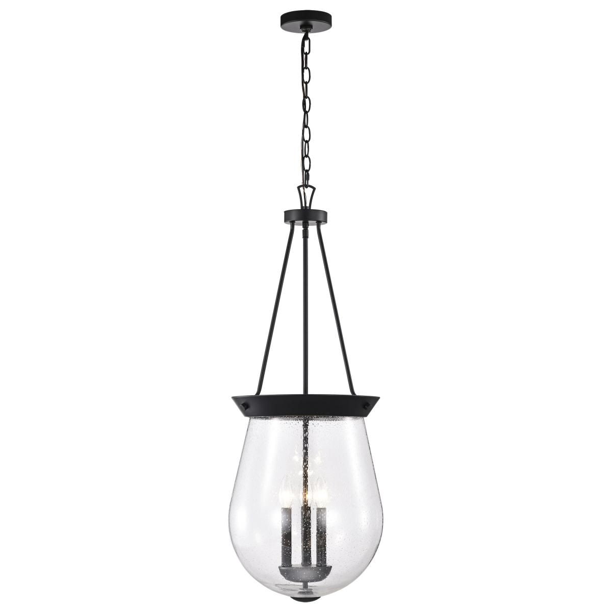 Boliver 14 in. 3 lights Pendant Light Matte Black Finish - Bees Lighting
