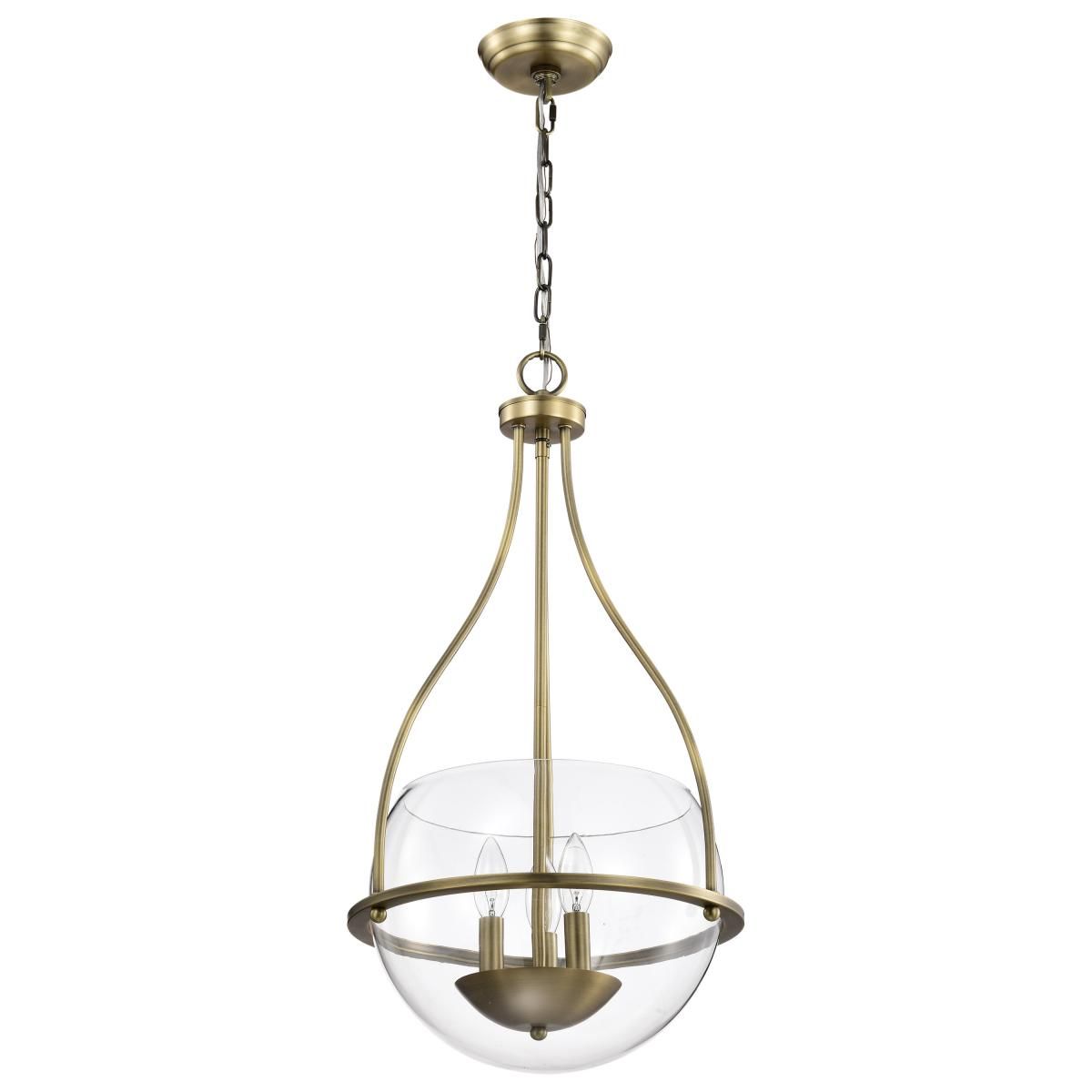 Amado 14 in. 3 lights Pendant Light Vintage Brass Finish - Bees Lighting
