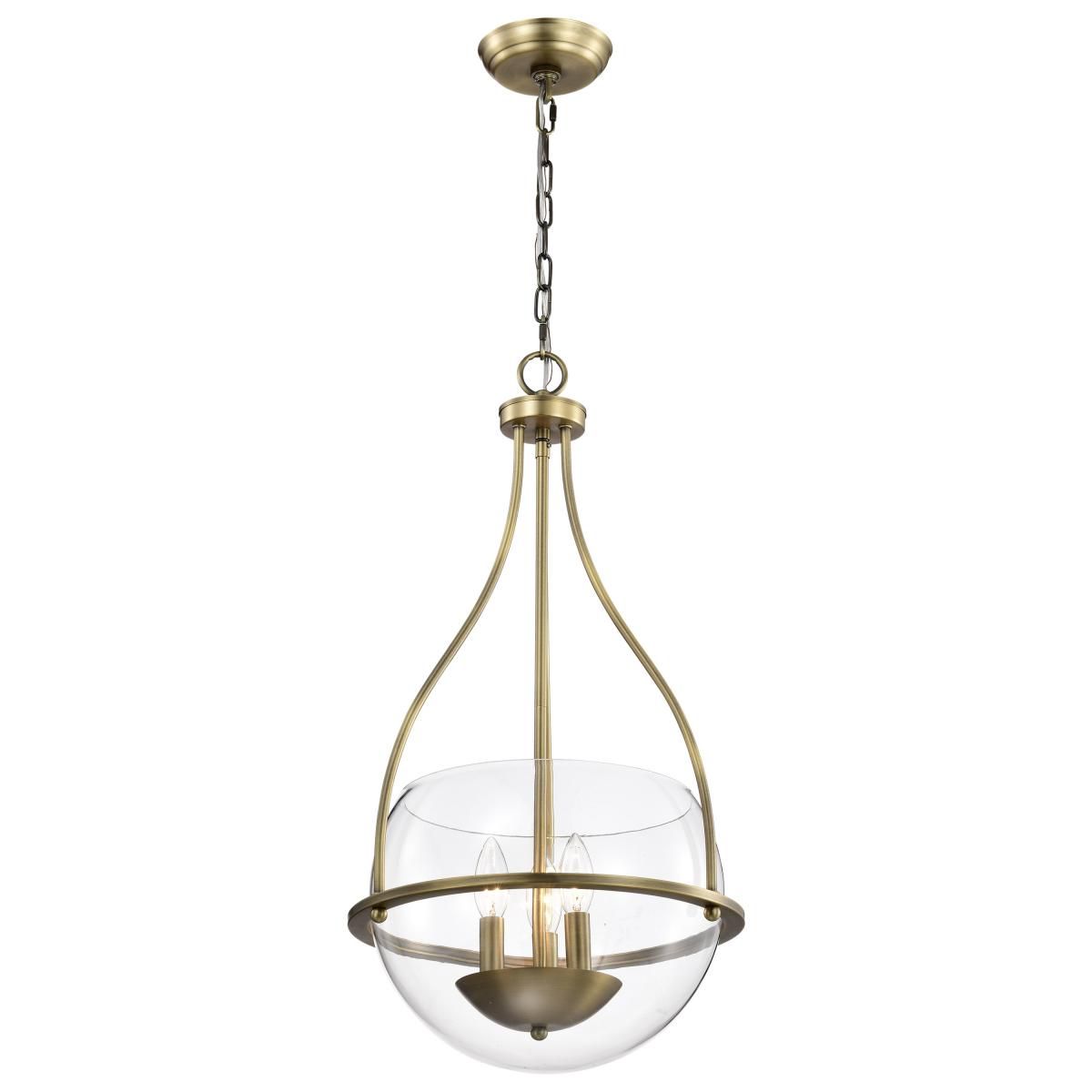 Amado 14 in. 3 lights Pendant Light Vintage Brass Finish - Bees Lighting