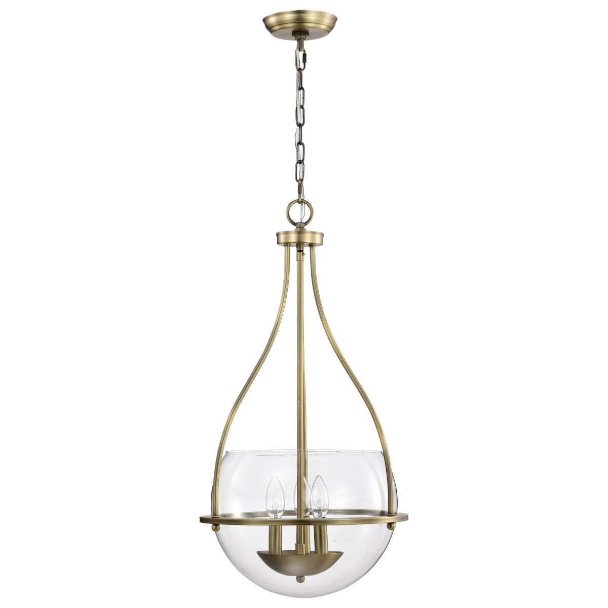 Amado 14 in. 3 lights Pendant Light Vintage Brass Finish - Bees Lighting