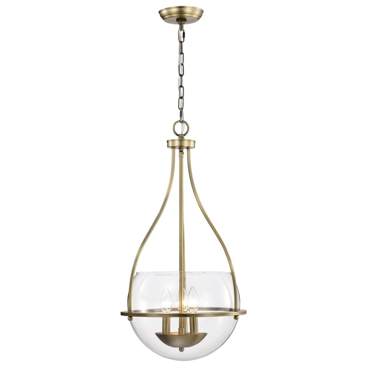 Amado 14 in. 3 lights Pendant Light Vintage Brass Finish - Bees Lighting