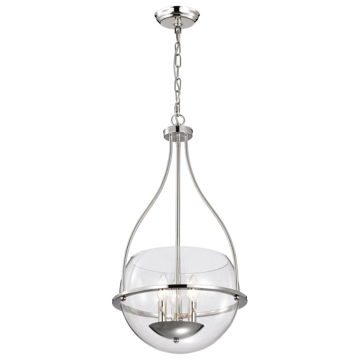 Amado 14 in. 3 lights Pendant Light Polished Nickel Finish - Bees Lighting