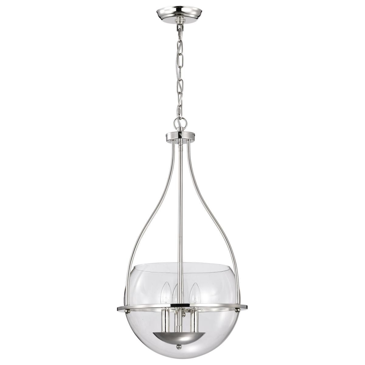 Amado 14 in. 3 lights Pendant Light Polished Nickel Finish - Bees Lighting