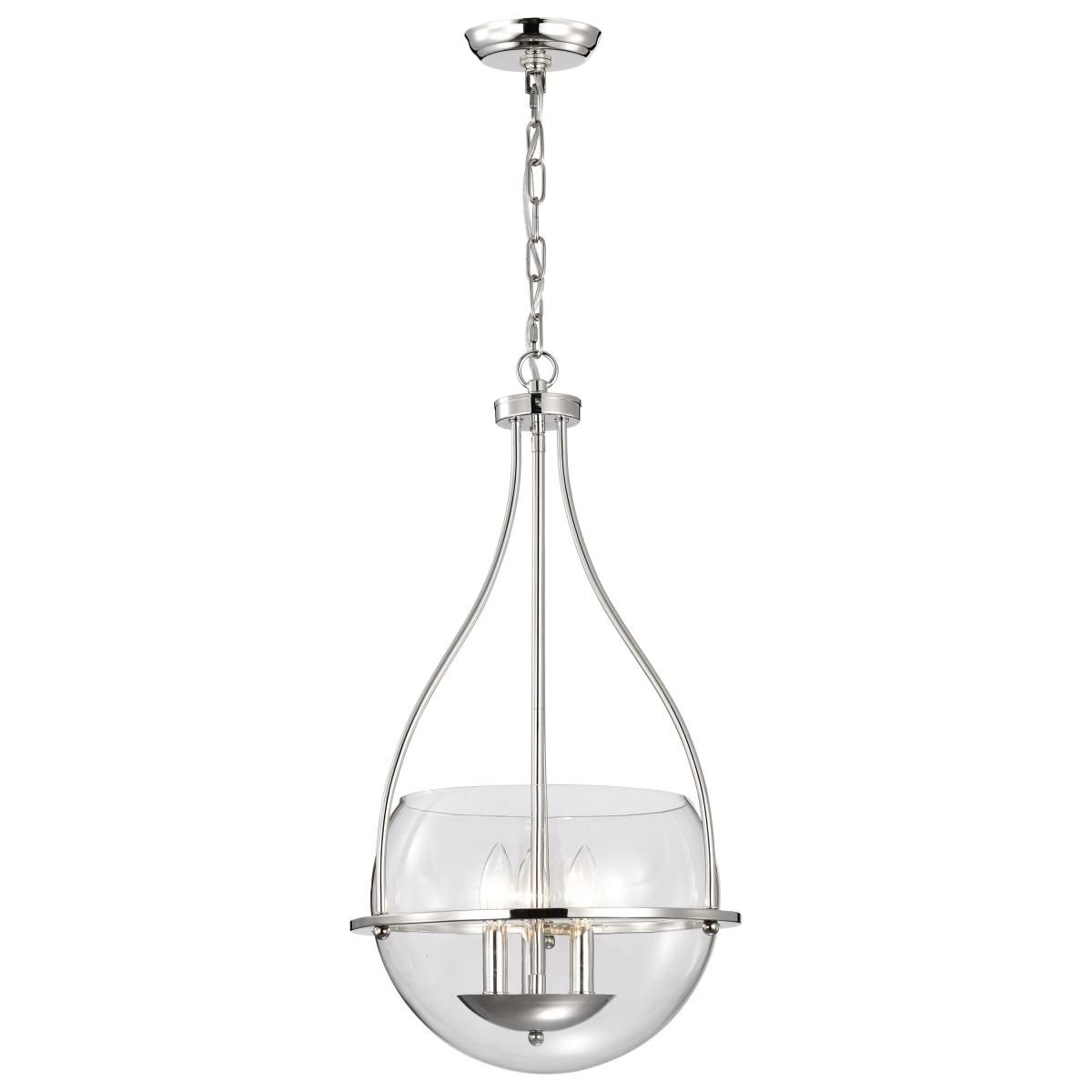 Amado 14 in. 3 lights Pendant Light Polished Nickel Finish - Bees Lighting
