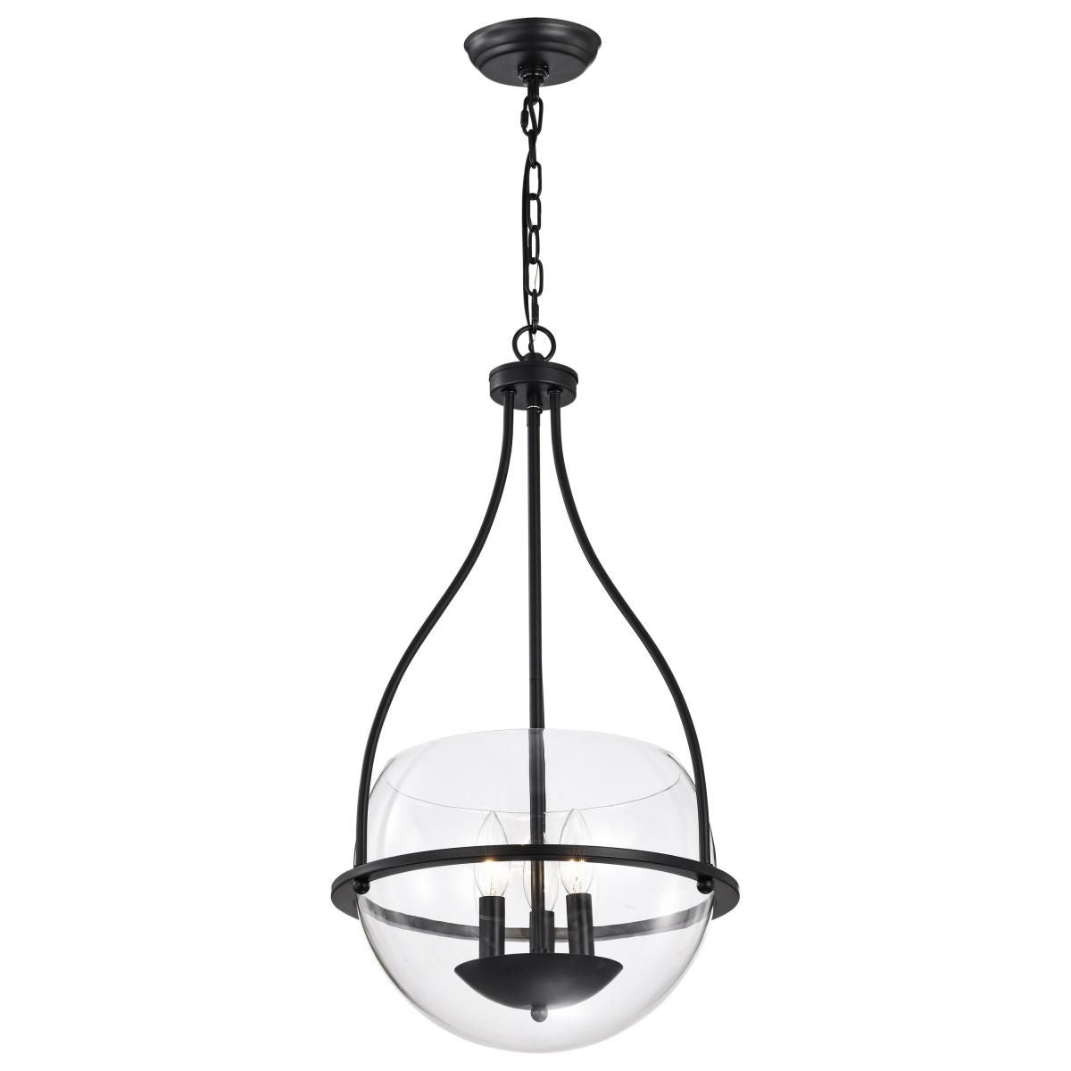 Amado 14 in. 3 lights Pendant Light Matte Black Finish - Bees Lighting