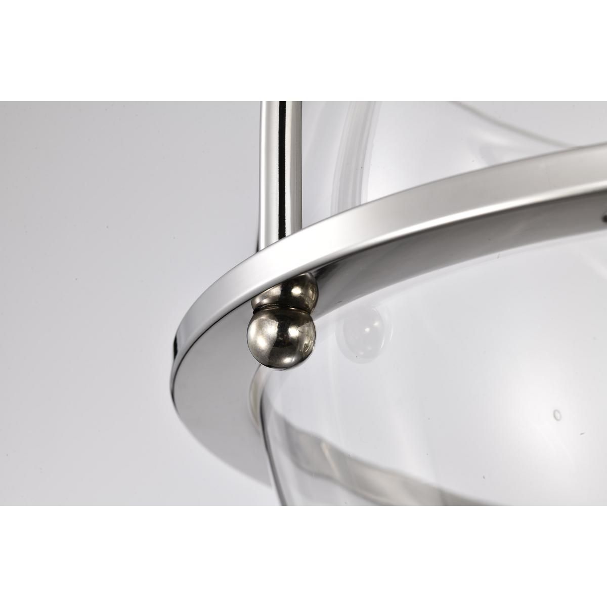 Amado 14 in. 3 lights Semi-flush Mount Light Polished Nickel Finish - Bees Lighting