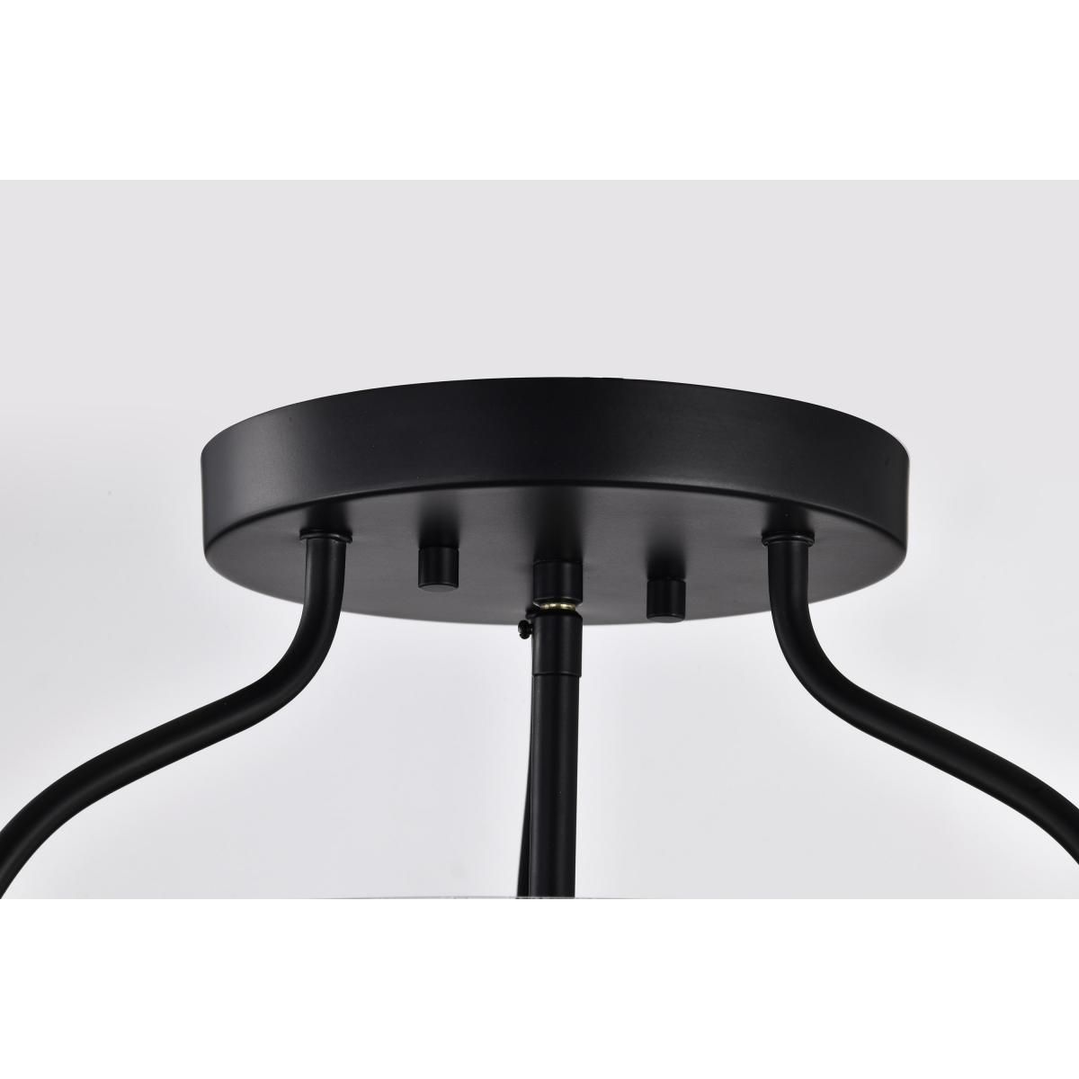 Amado 14 in. 3 lights Semi-flush Mount Light Matte Black Finish - Bees Lighting