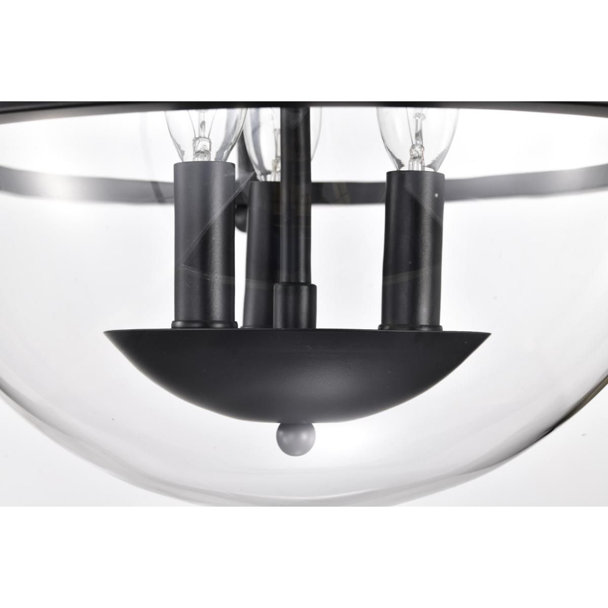 Amado 14 in. 3 lights Semi-flush Mount Light Matte Black Finish - Bees Lighting