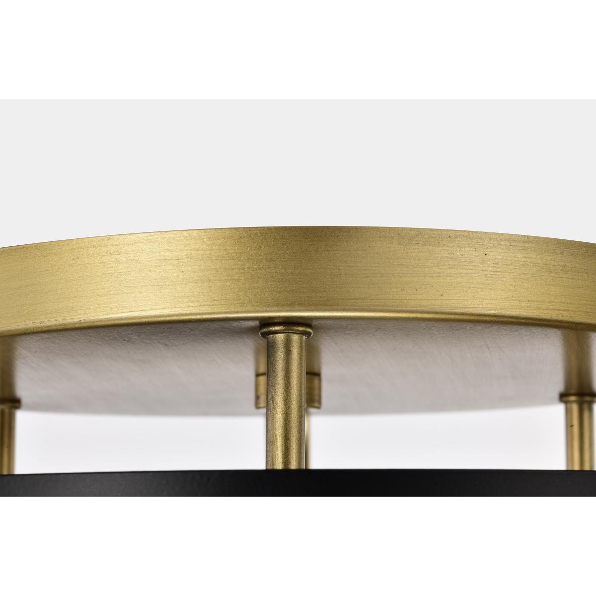 Altos 14 in. 3 lights Semi-flush Mount Light Matte Black and Natural Brass Finish - Bees Lighting