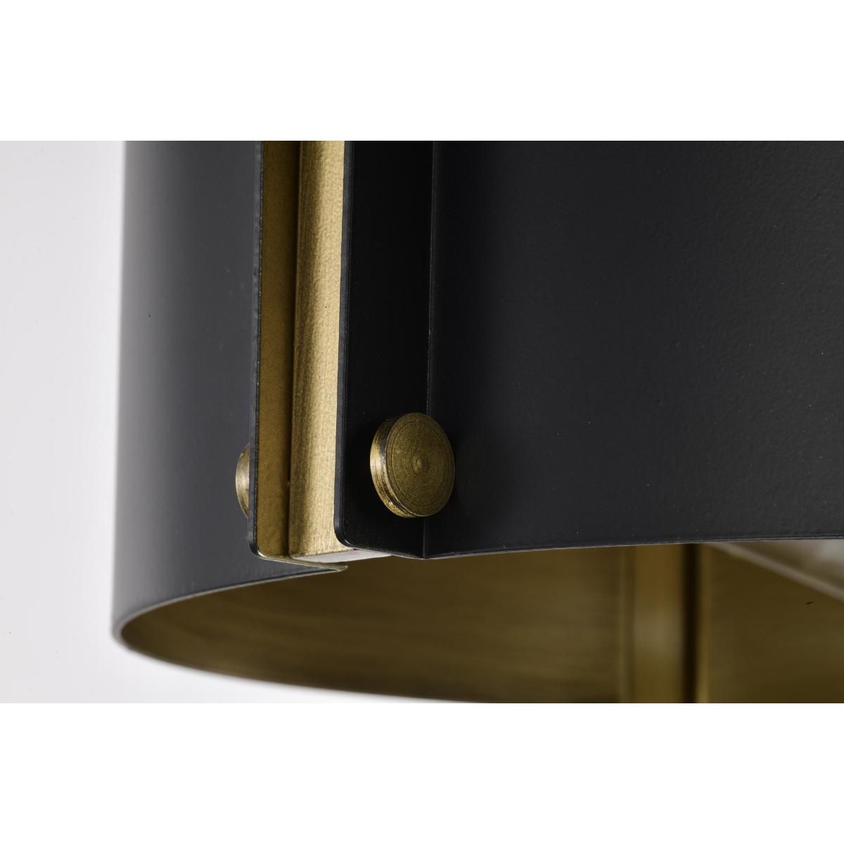 Altos 14 in. 3 lights Semi-flush Mount Light Matte Black and Natural Brass Finish - Bees Lighting