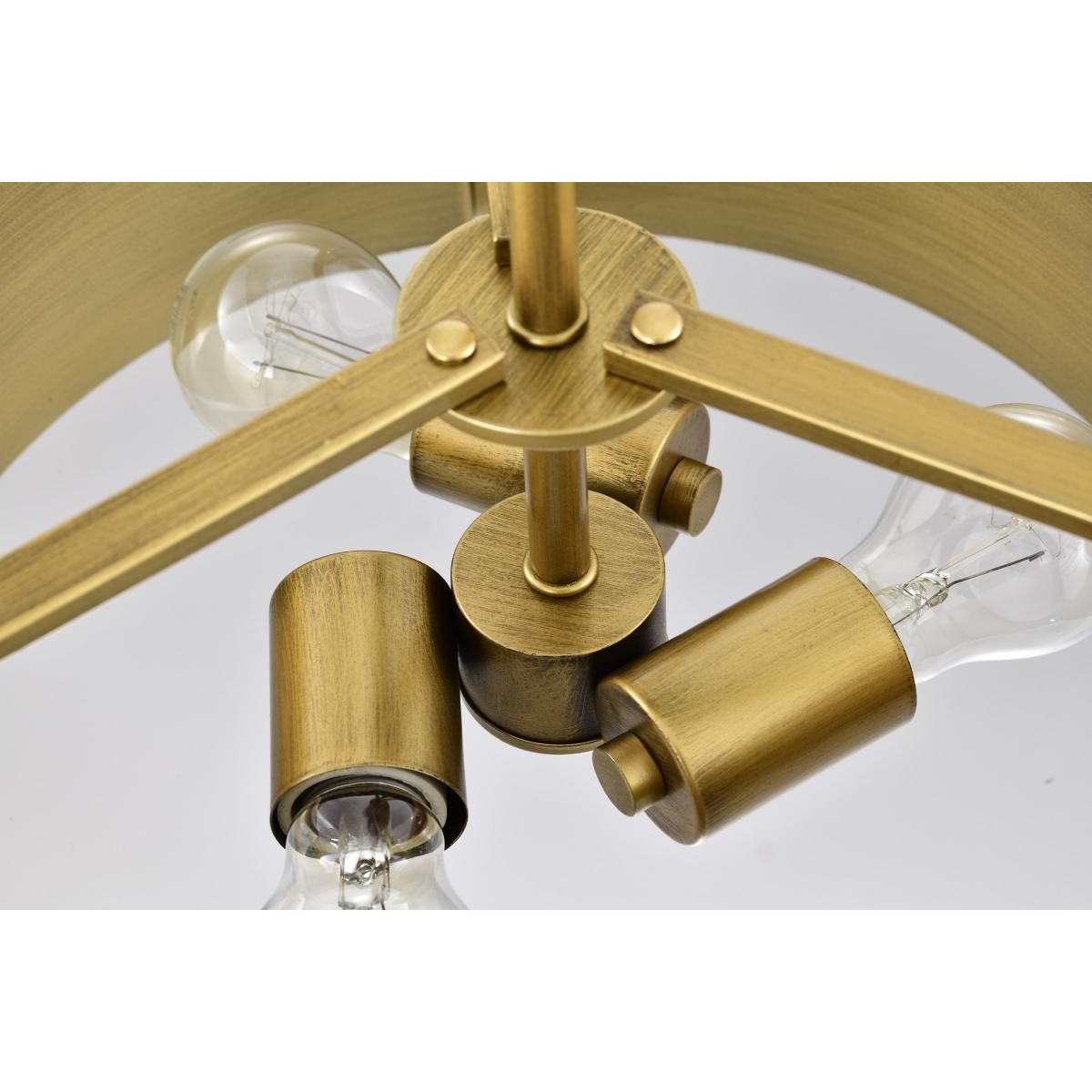 Altos 14 in. 3 lights Pendant Light Matte Black and Natural Brass Finish - Bees Lighting