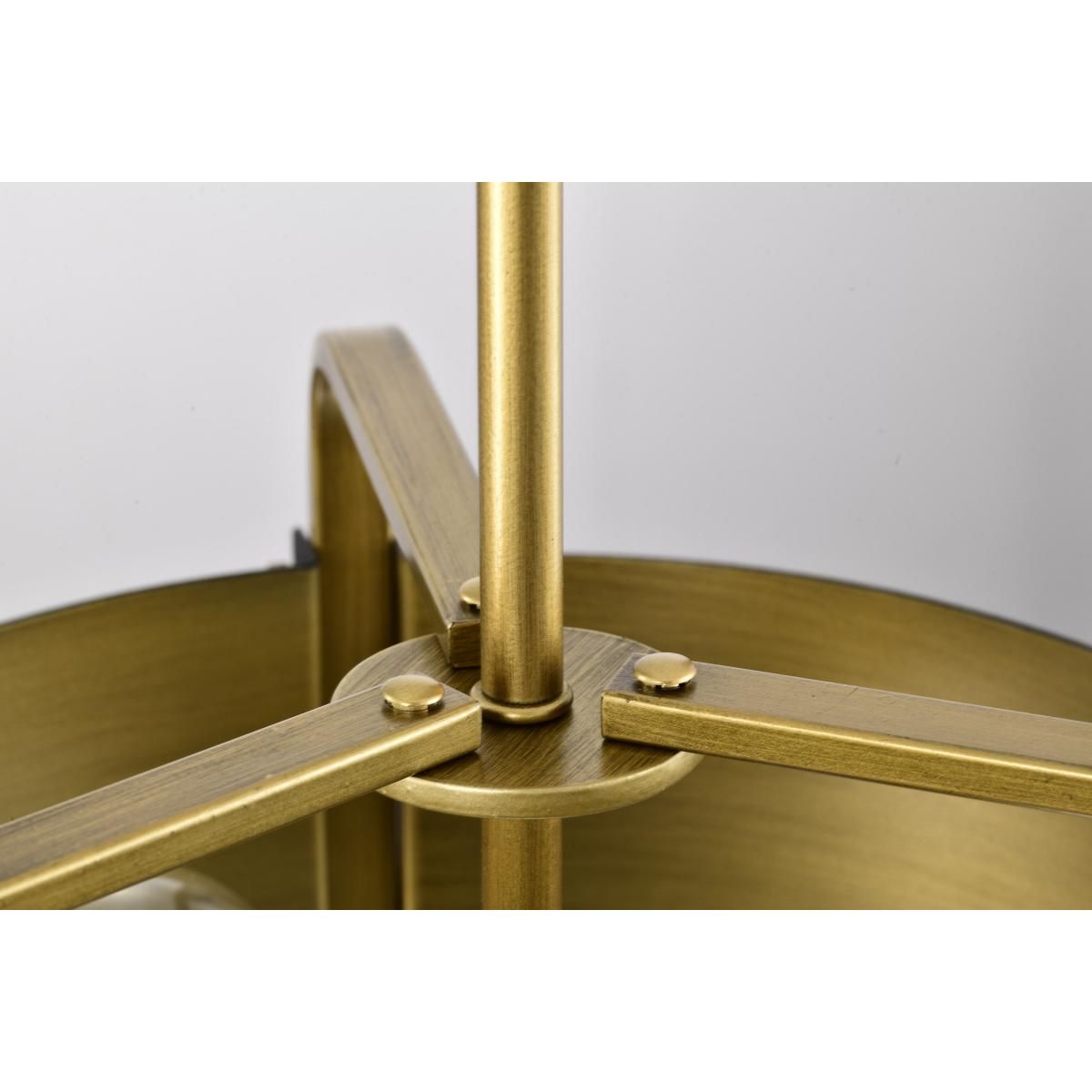 Altos 14 in. 3 lights Pendant Light Matte Black and Natural Brass Finish - Bees Lighting