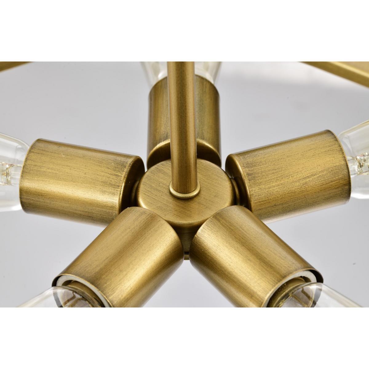 Altos 22 in. 5 lights Pendant Light Matte Black and Natural Brass Finish - Bees Lighting