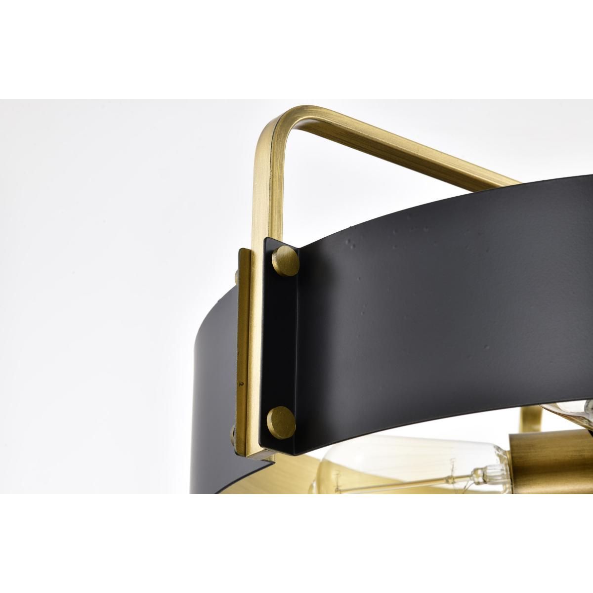 Altos 22 in. 5 lights Pendant Light Matte Black and Natural Brass Finish - Bees Lighting