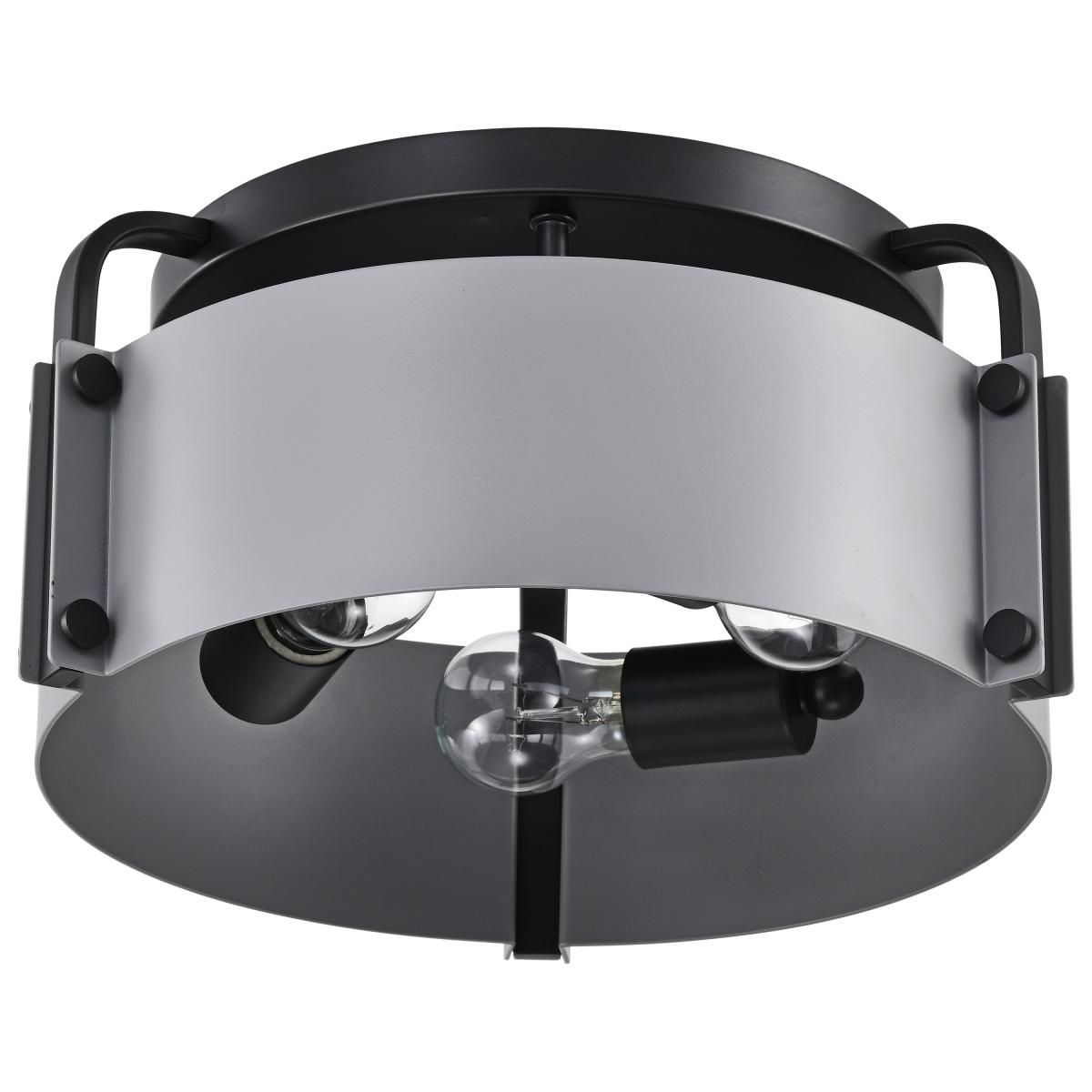 Altos 14 in. 3 lights Semi-flush Mount Light Matte Gray and Matte Black Finish - Bees Lighting