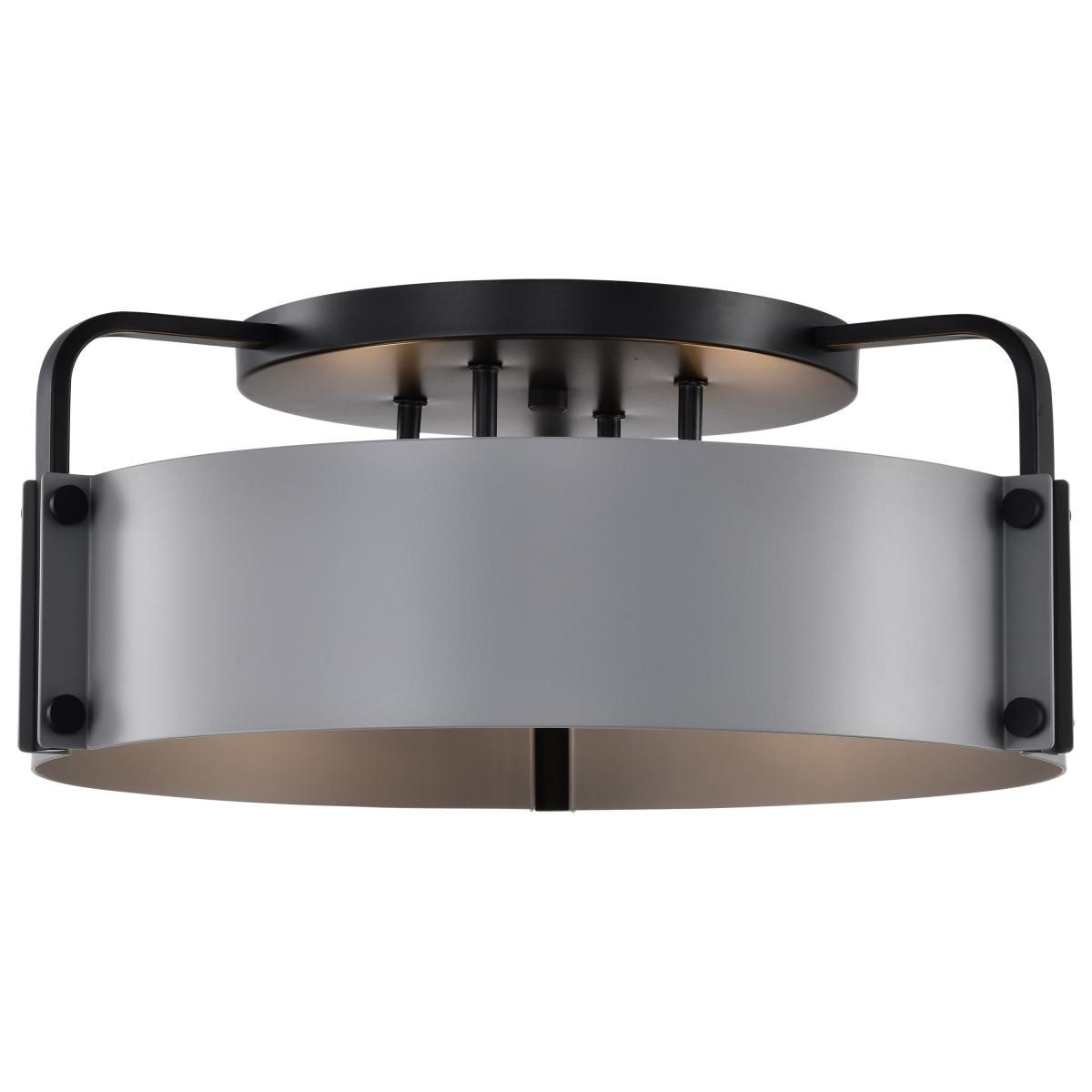 Altos 18 in. 4 lights Semi-flush Mount Light Matte Gray and Matte Black Finish - Bees Lighting