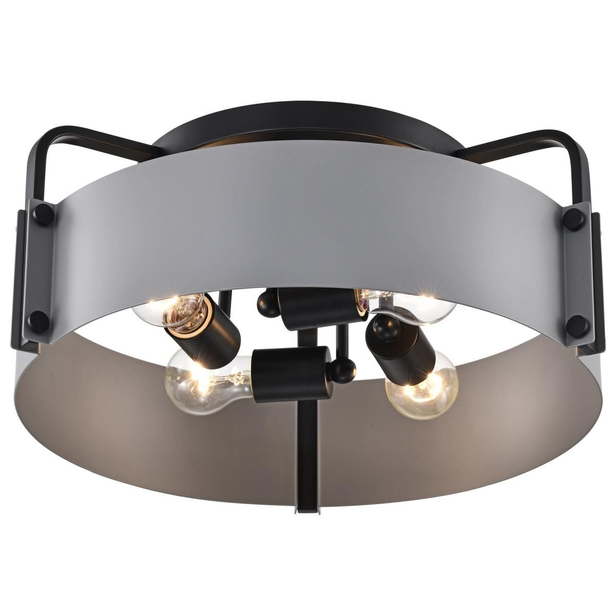 Altos 18 in. 4 lights Semi-flush Mount Light Matte Gray and Matte Black Finish - Bees Lighting