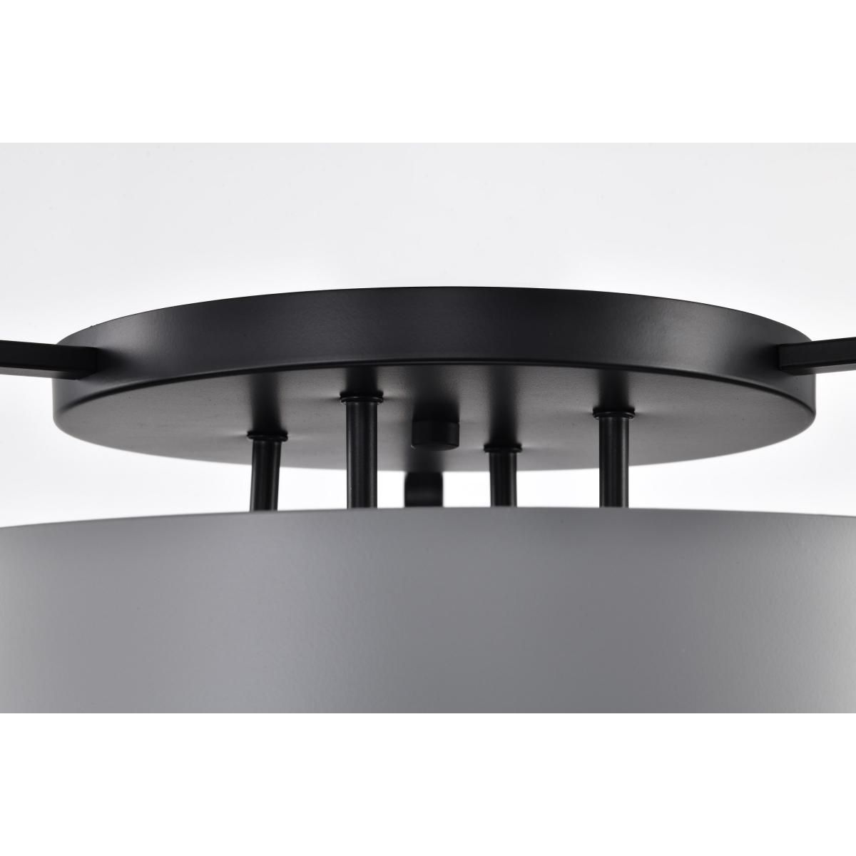Altos 18 in. 4 lights Semi-flush Mount Light Matte Gray and Matte Black Finish - Bees Lighting