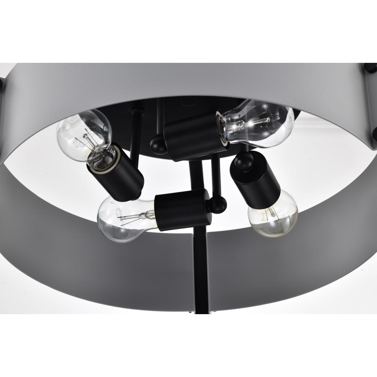 Altos 18 in. 4 lights Semi-flush Mount Light Matte Gray and Matte Black Finish - Bees Lighting