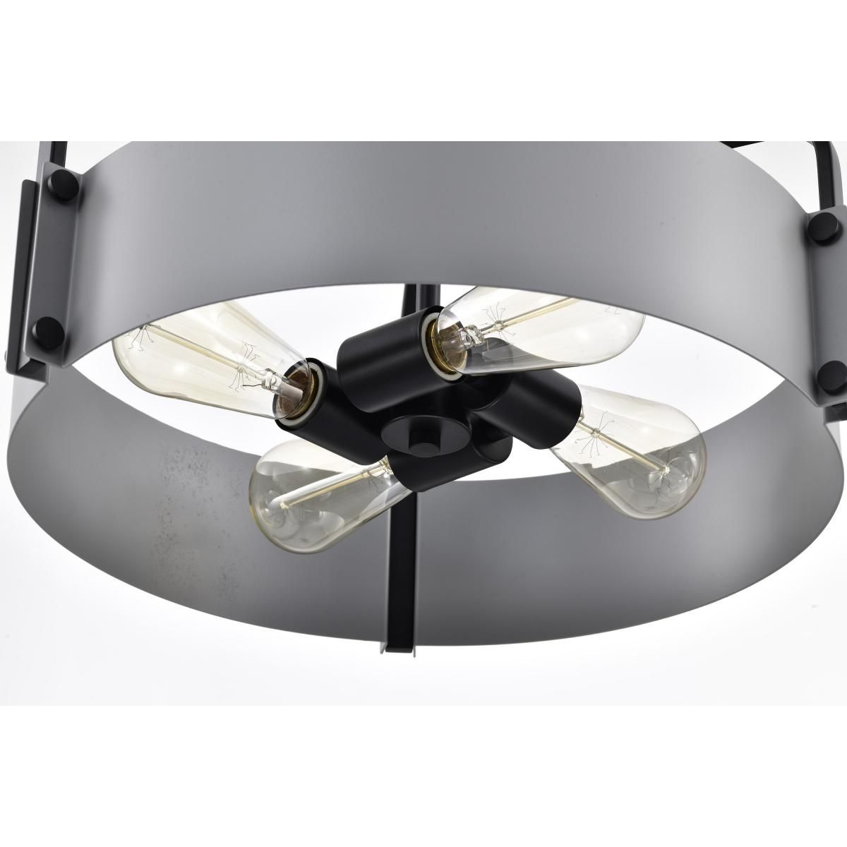 Altos 18 in. 4 lights Pendant Light Matte Gray and Matte Black Finish - Bees Lighting