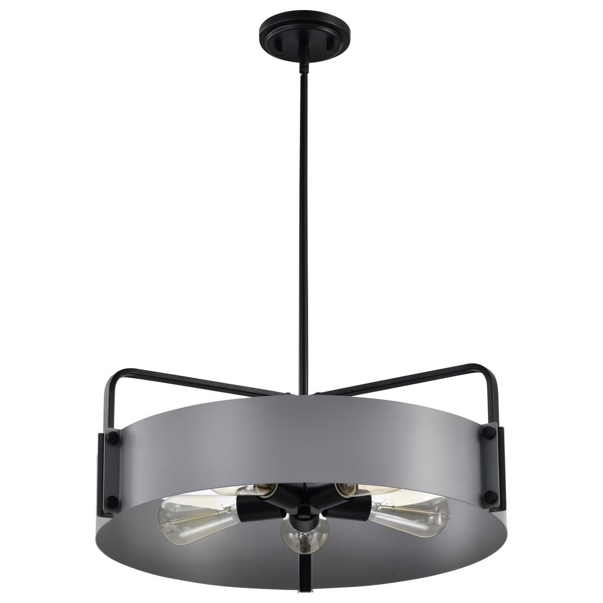 Altos 22 in. 5 lights Pendant Light Matte Gray and Matte Black Finish - Bees Lighting