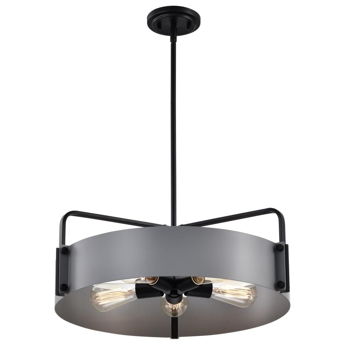 Altos 22 in. 5 lights Pendant Light Matte Gray and Matte Black Finish - Bees Lighting