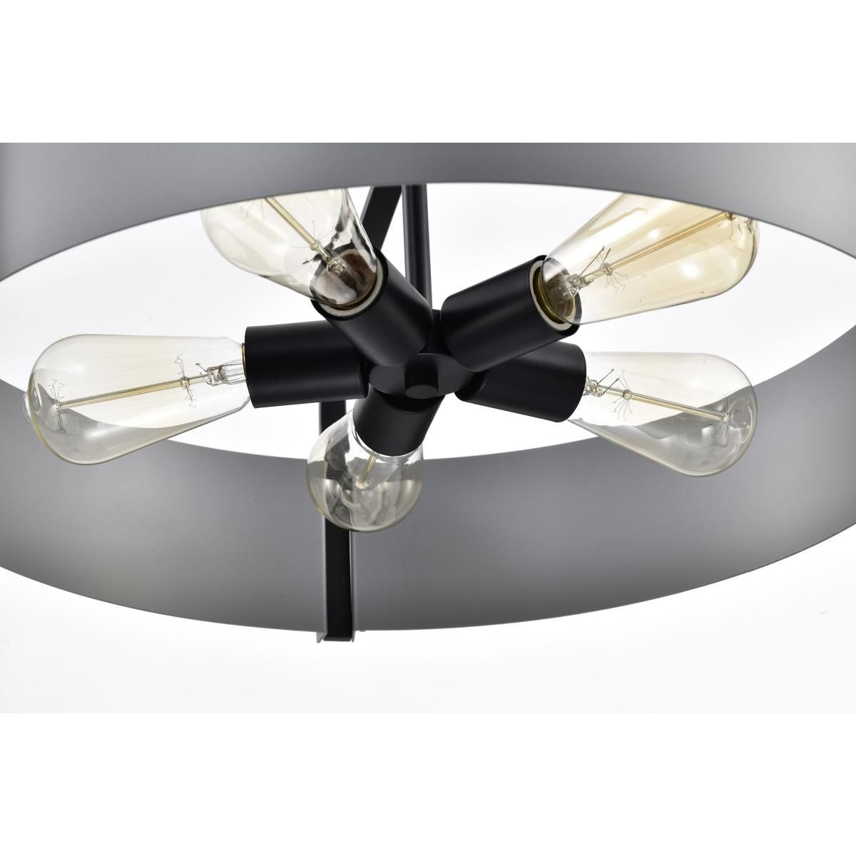 Altos 22 in. 5 lights Pendant Light Matte Gray and Matte Black Finish - Bees Lighting