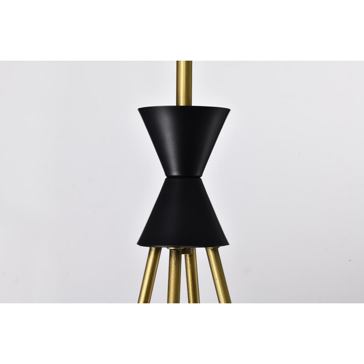 Marsden 13 in. 4 lights Chandelier Matte Black and Natural Brass Finish - Bees Lighting