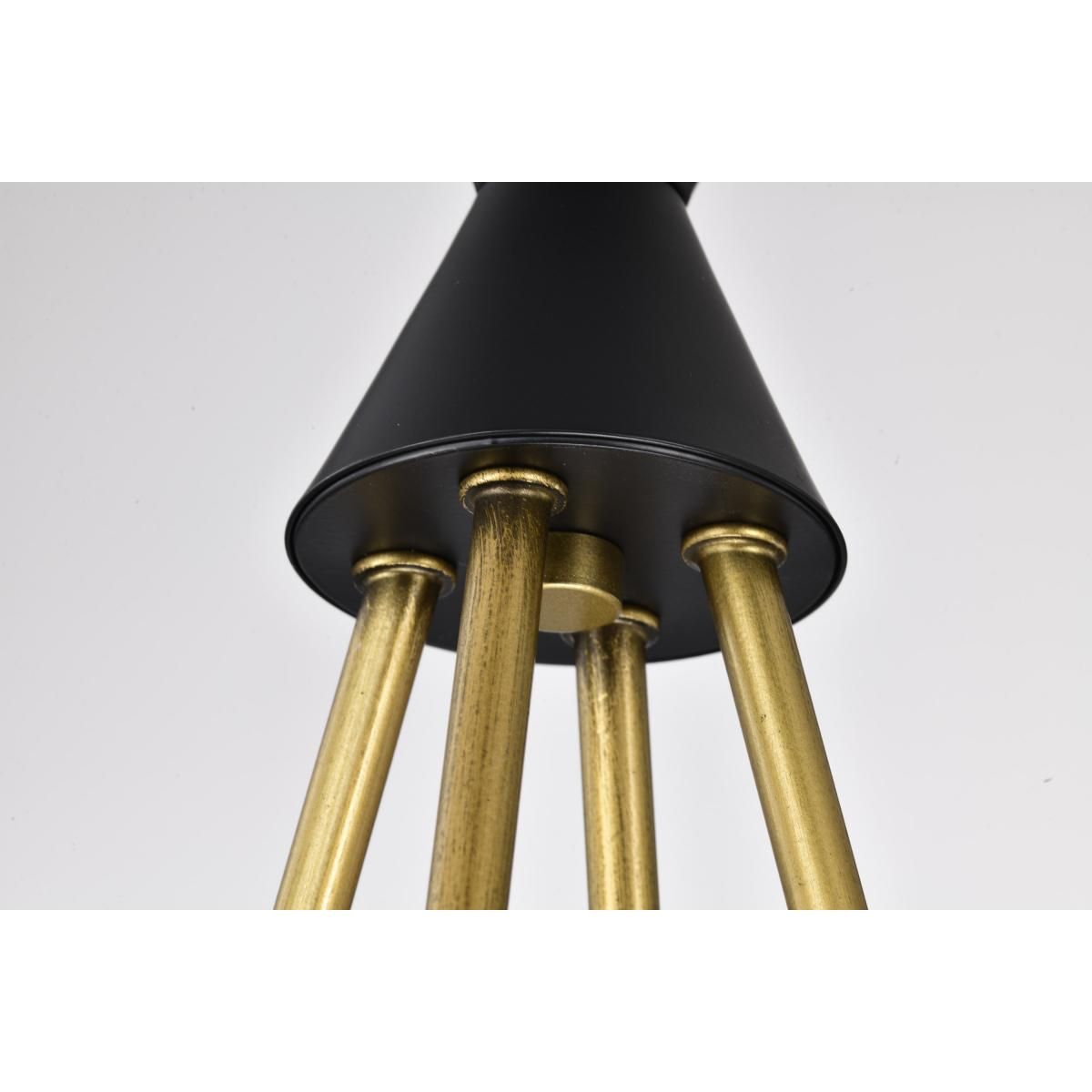 Marsden 13 in. 4 lights Chandelier Matte Black and Natural Brass Finish - Bees Lighting