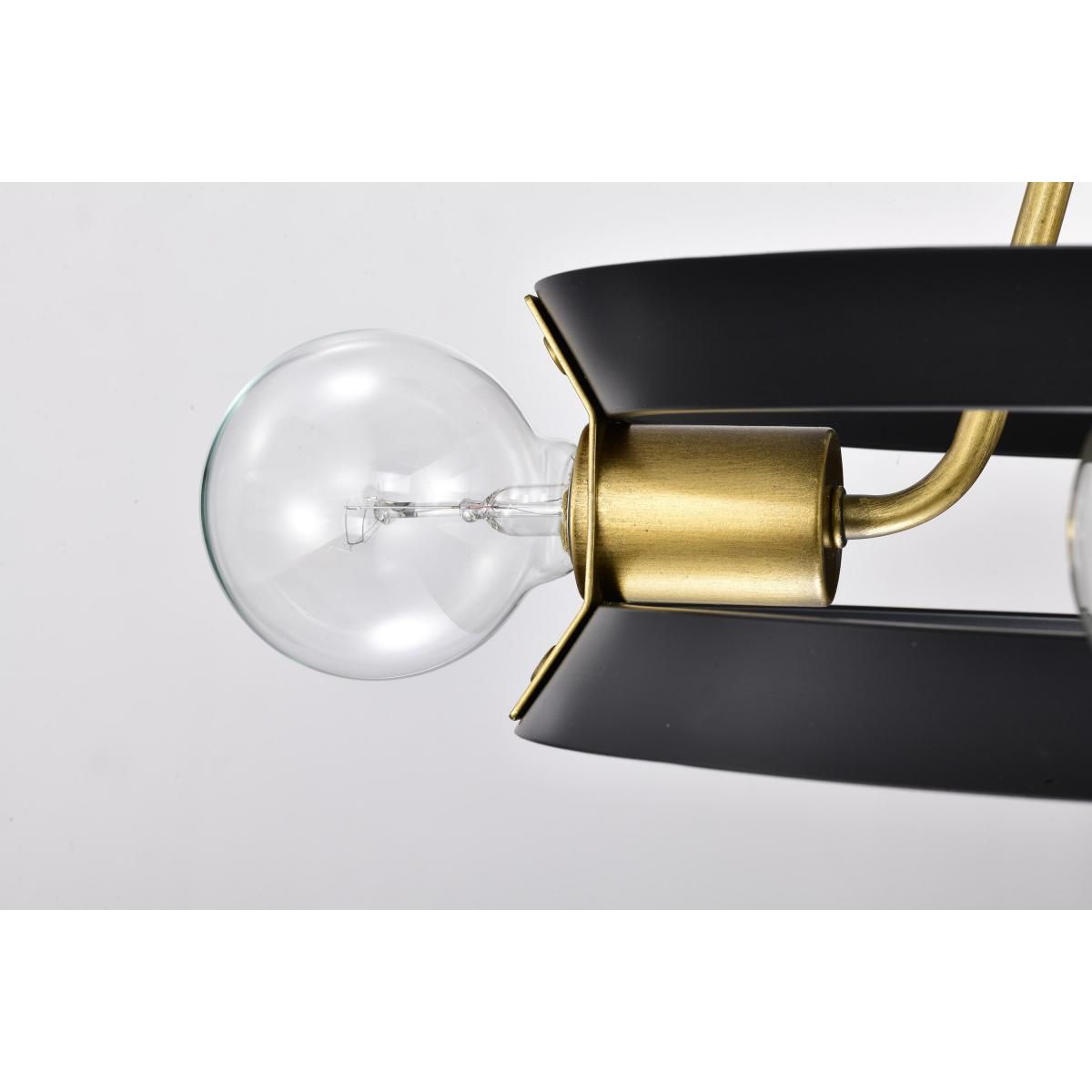 Marsden 13 in. 4 lights Chandelier Matte Black and Natural Brass Finish - Bees Lighting