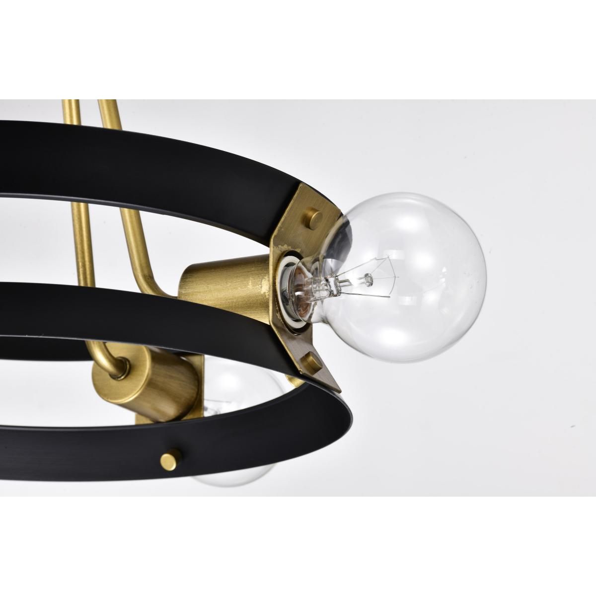 Marsden 13 in. 4 lights Chandelier Matte Black and Natural Brass Finish - Bees Lighting