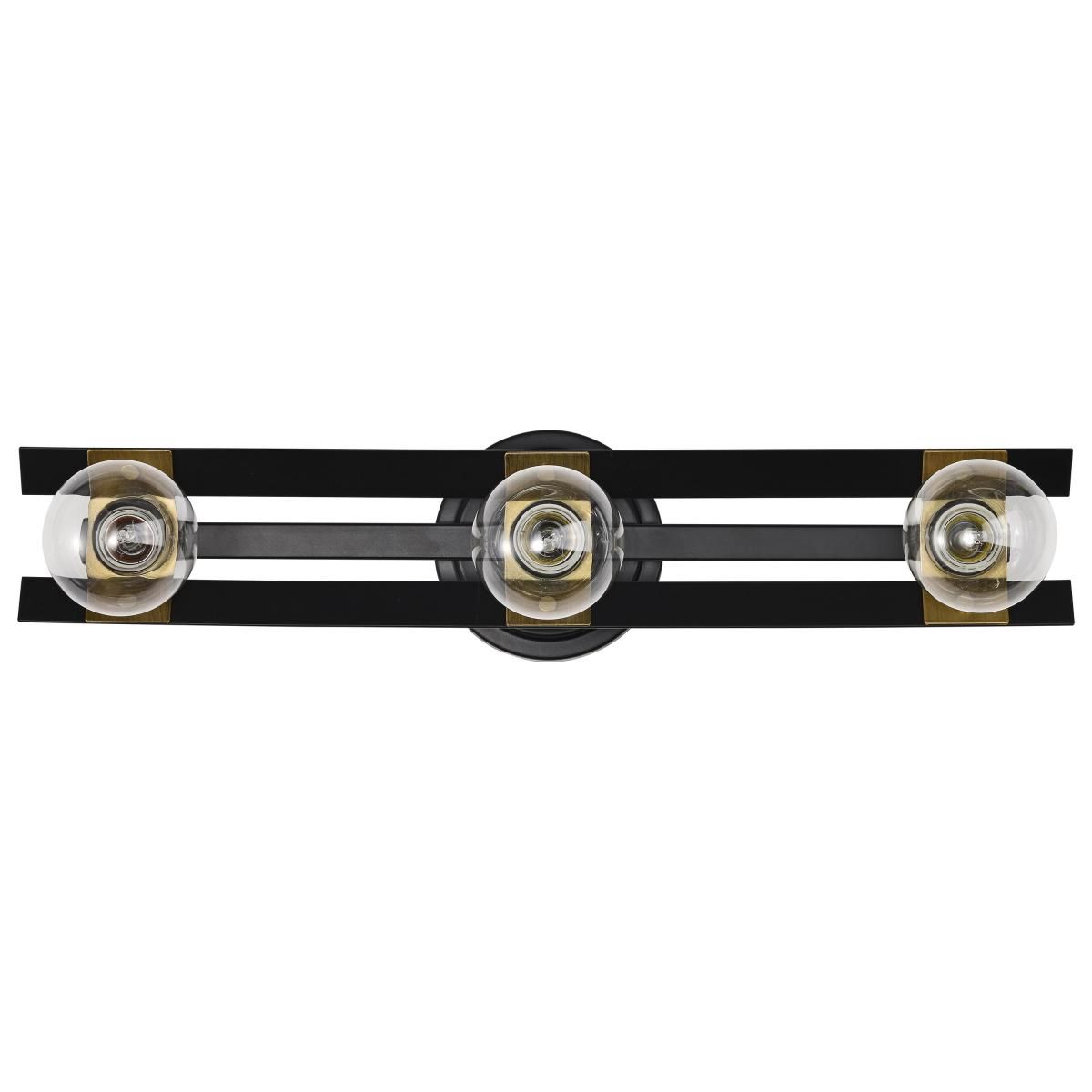 Marsden 22 in. 3 lights Bathroom Vanity Light Matte Black and Natural Brass Finish - Bees Lighting