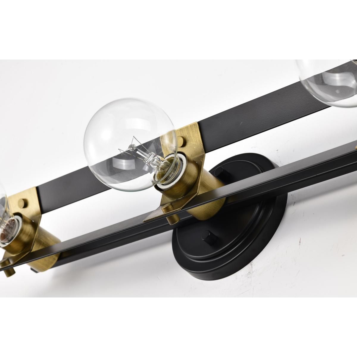 Marsden 22 in. 3 lights Bathroom Vanity Light Matte Black and Natural Brass Finish - Bees Lighting