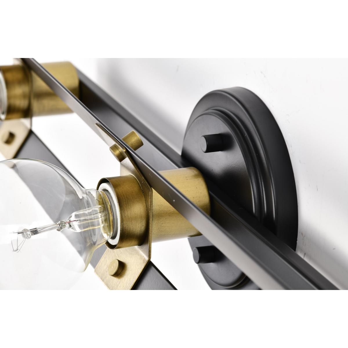 Marsden 22 in. 3 lights Bathroom Vanity Light Matte Black and Natural Brass Finish - Bees Lighting