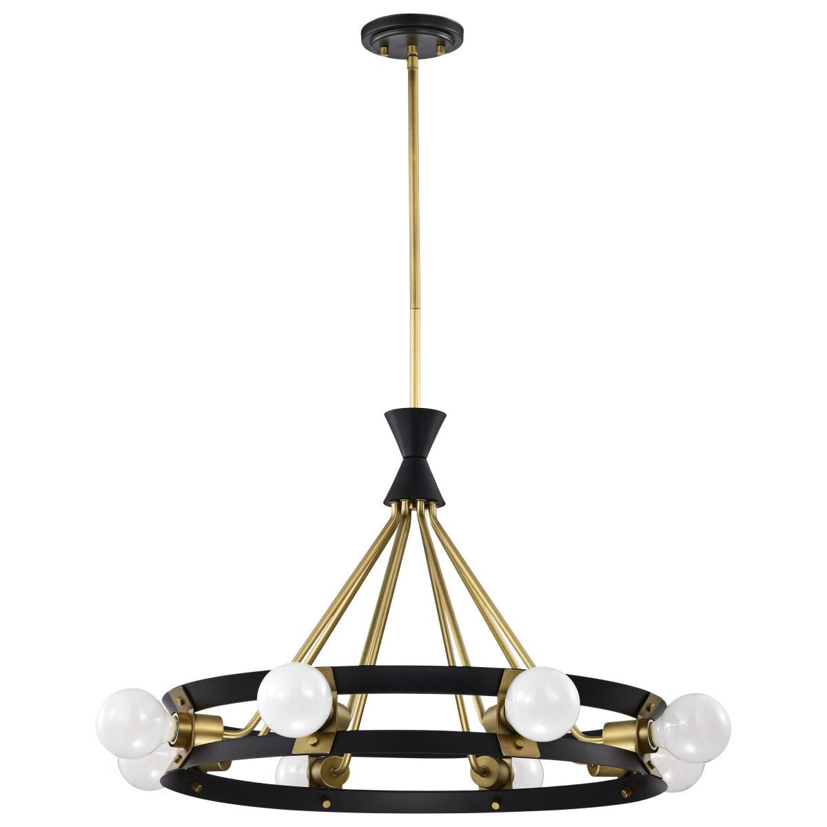 Marsden 23 in. 8 lights Chandelier Matte Black and Natural Brass Finish - Bees Lighting