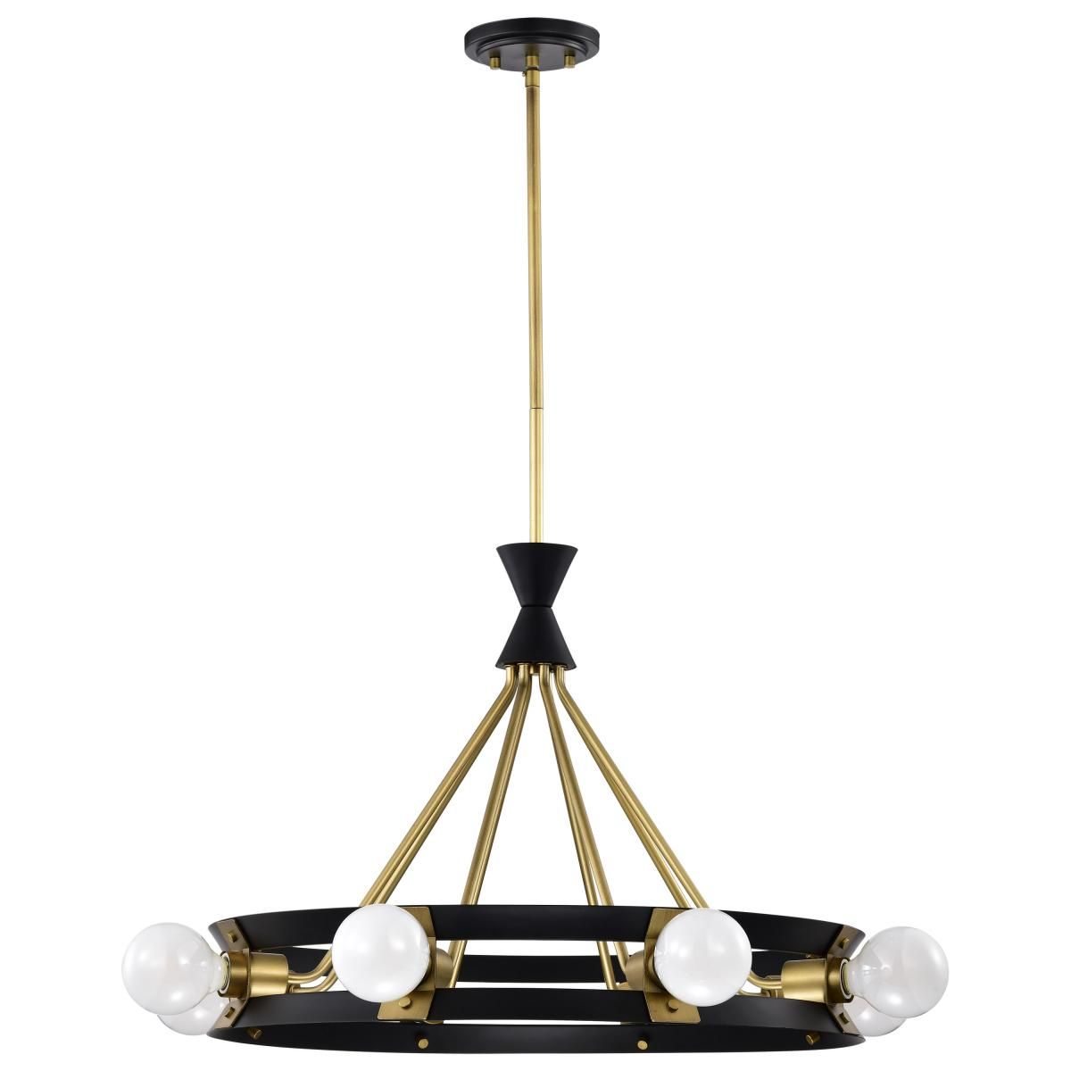 Marsden 23 in. 8 lights Chandelier Matte Black and Natural Brass Finish - Bees Lighting