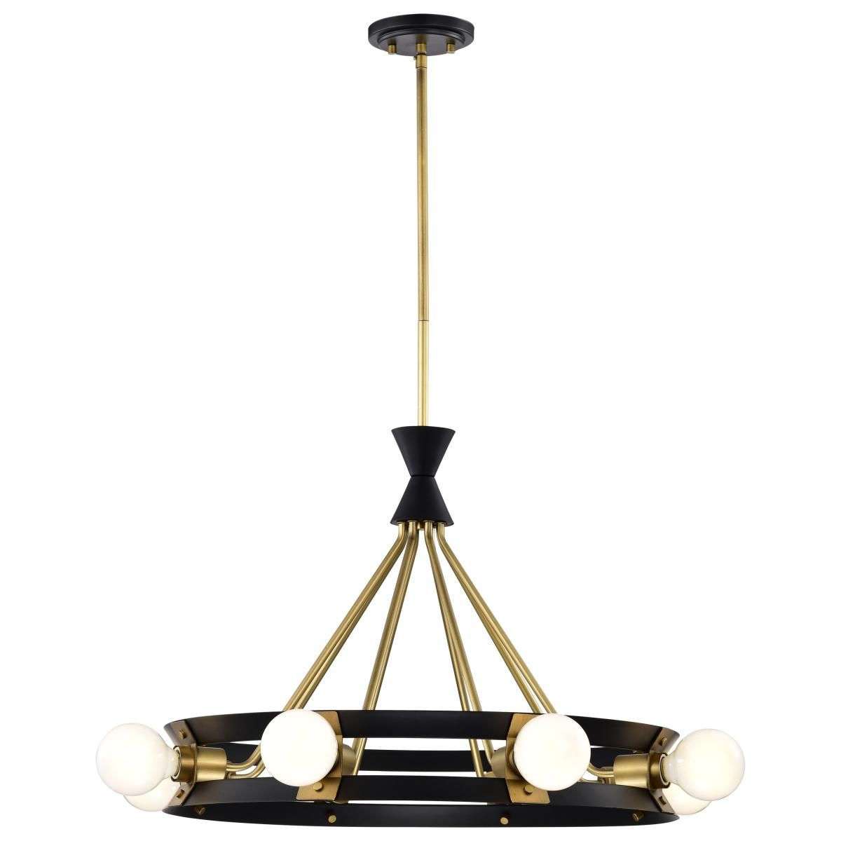 Marsden 23 in. 8 lights Chandelier Matte Black and Natural Brass Finish - Bees Lighting