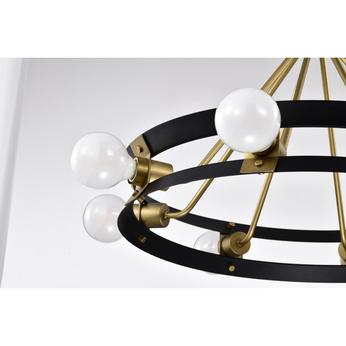 Marsden 23 in. 8 lights Chandelier Matte Black and Natural Brass Finish - Bees Lighting
