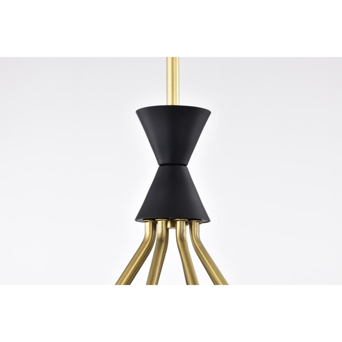 Marsden 23 in. 8 lights Chandelier Matte Black and Natural Brass Finish - Bees Lighting