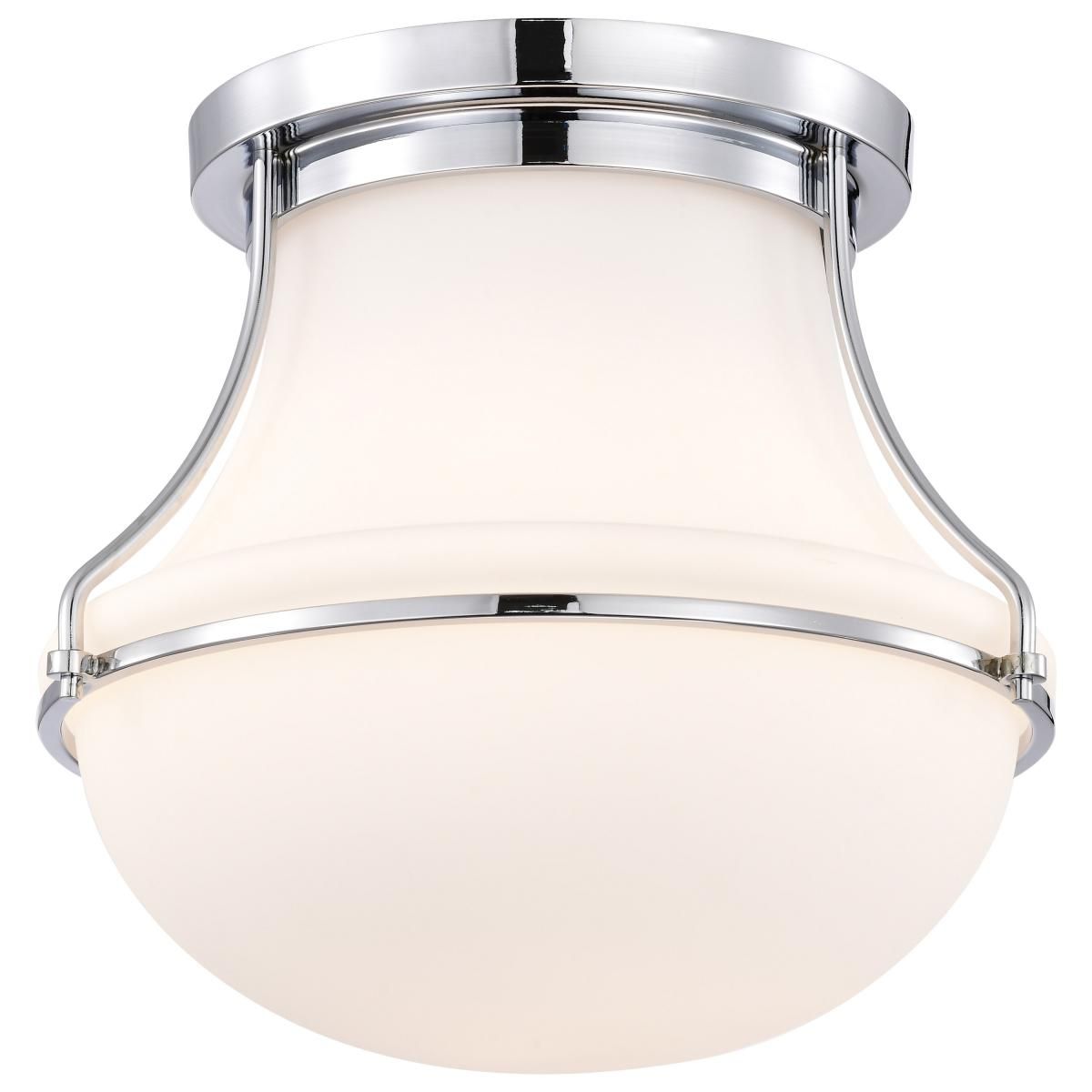 Valdora 1 Light Flush Mount Light, White Opal Glass - Bees Lighting