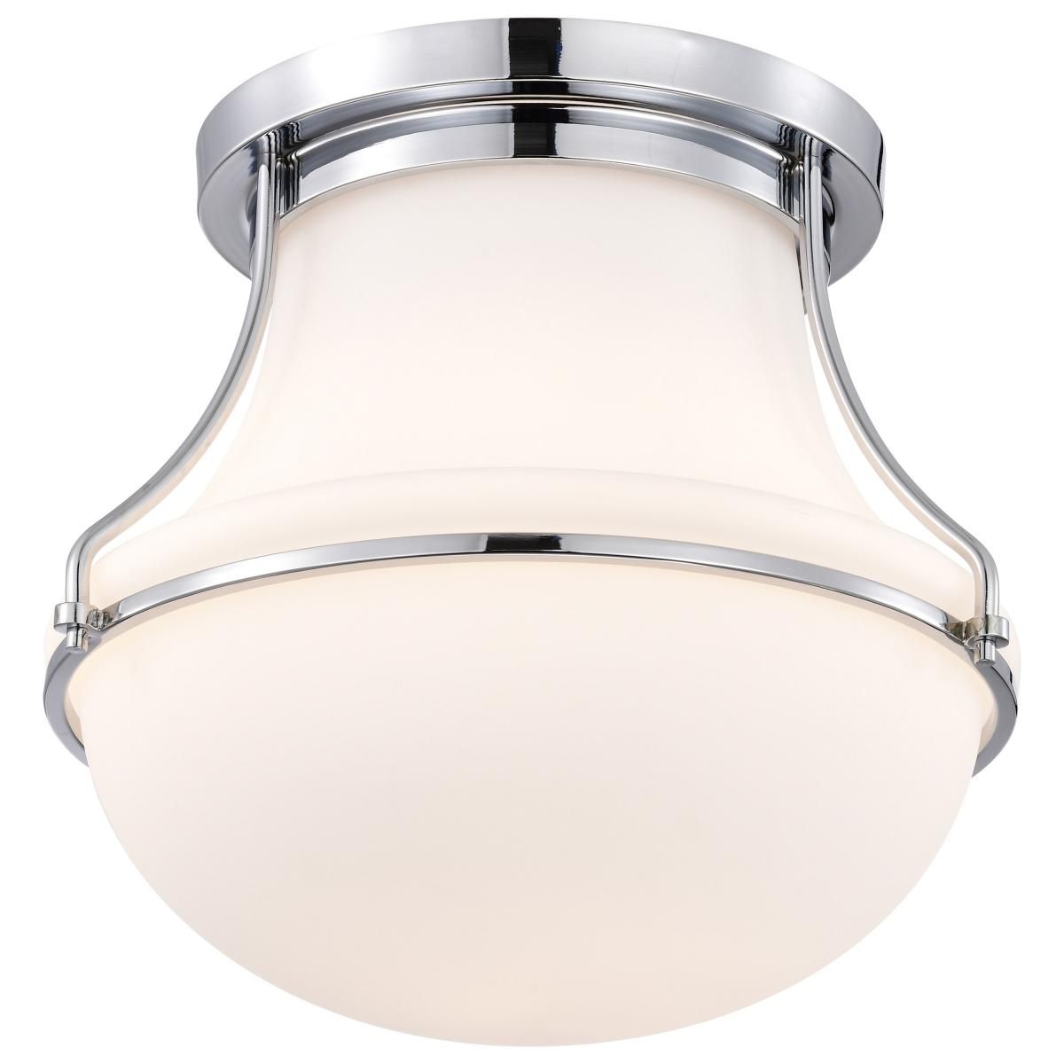 Valdora 14 in. Flush Mount Light Polished Nickel Finish - Bees Lighting