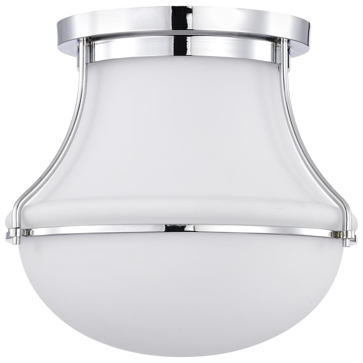 Valdora 14 in. Flush Mount Light Polished Nickel Finish - Bees Lighting