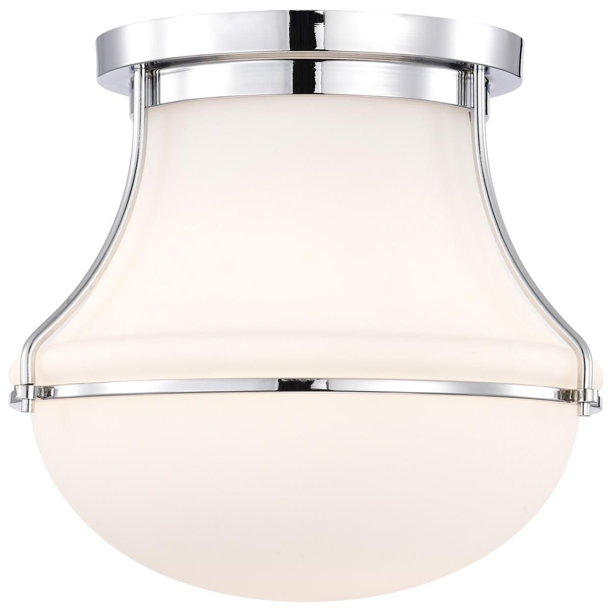 Valdora 14 in. Flush Mount Light Polished Nickel Finish - Bees Lighting