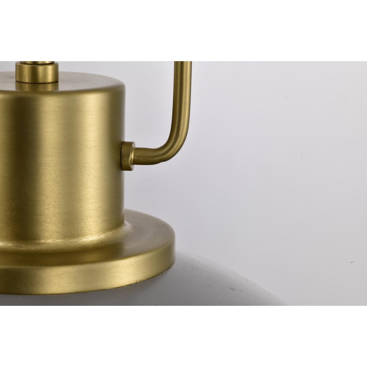 Everton 14 in. 2 lights Pendant Light Matte Gray and Vintage Brass Finish - Bees Lighting